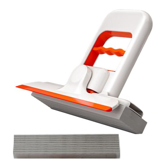 Desktop Mop Mini Folding Table Mop with One-Handed Squeeze Handle Replaceable Cotton Head Deep Groove Absorption Household Cleaning Mop