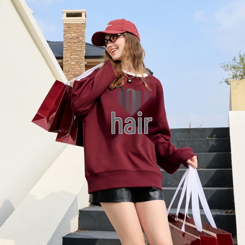 

SANCIA 2026 Spring New Year Embroidered Loose Crewneck Sweatshirt S