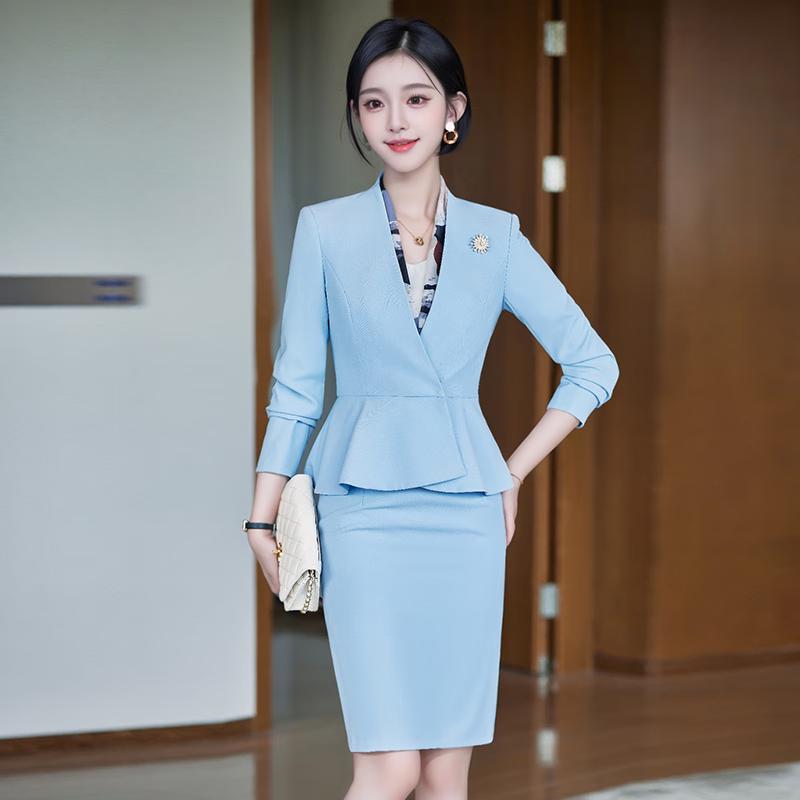 Teloramann Professional Women's Blazer Skirt Set