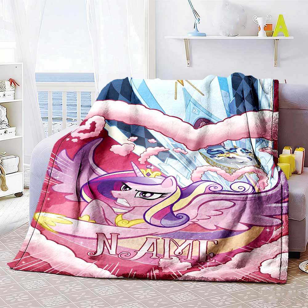 Little Pony (13) Personalized Name Blanket Gift Personalized Blanket Warmthful Decor for Picnics Couch Chair Living Room Ideal for All Seasons