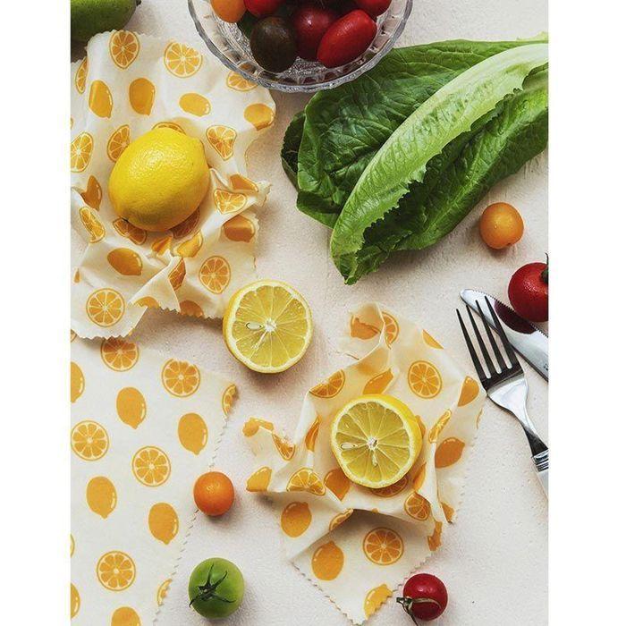 10 feuilles d'emballage alimentaire réutilisable à la cire d'abeille