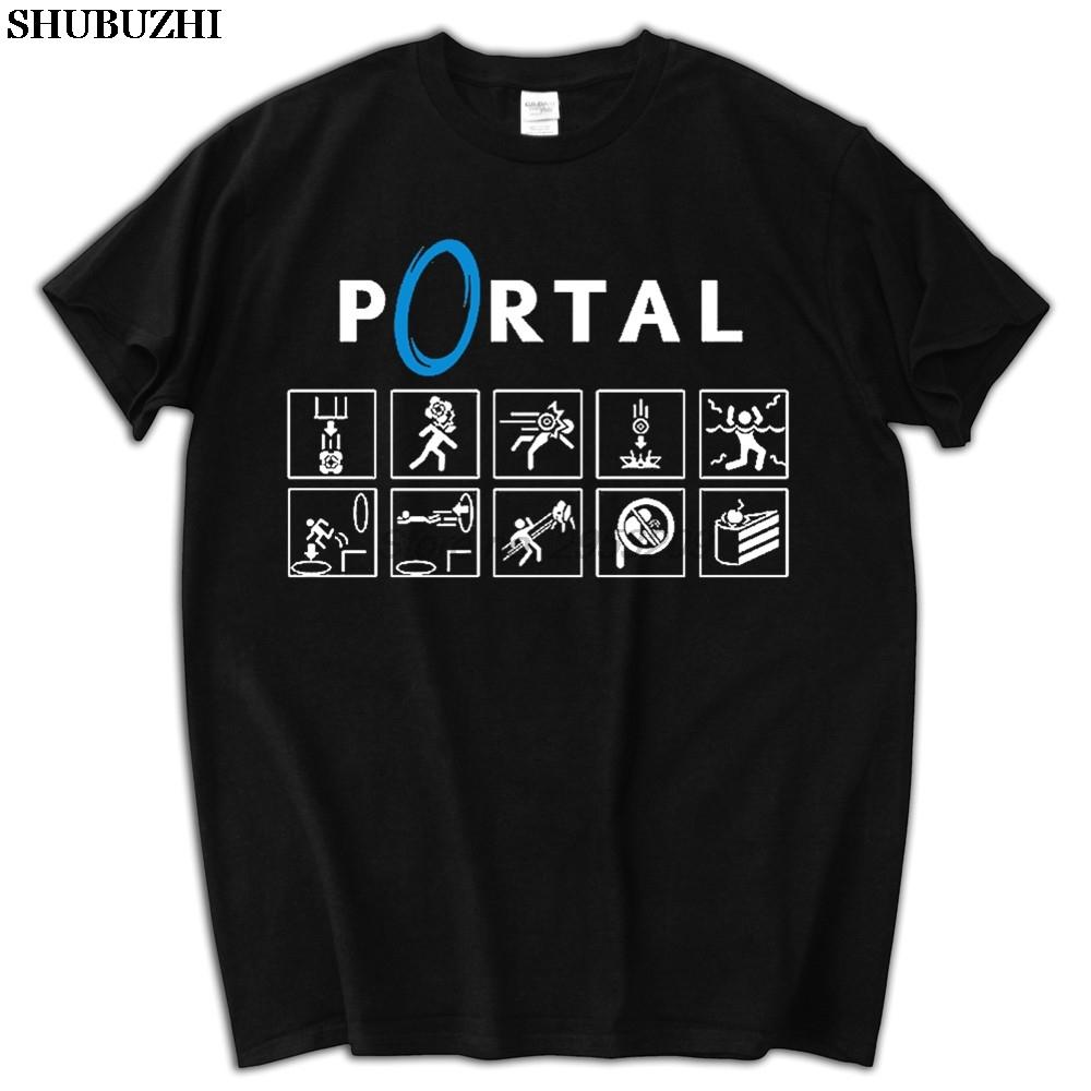 Game Portal 2 Print Men And  Tshirt summer camisa masculina anime slim casual tees clothes famous brand men Tshirt sbz5278 S