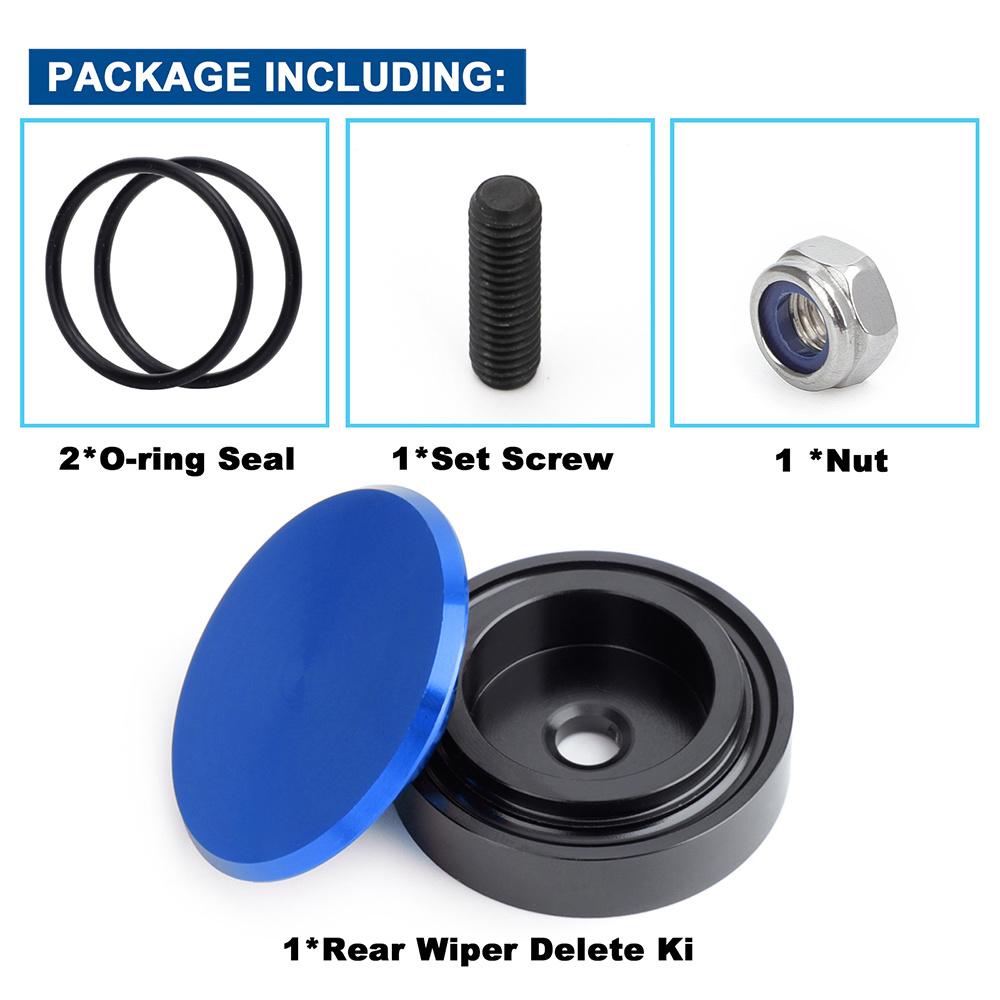 Aluminum Car Rear Wiper Delete Kit For Honda Civic Integra Mazda 3  BMW Volvo Acura RSX DC5 Plug Cap O-ring