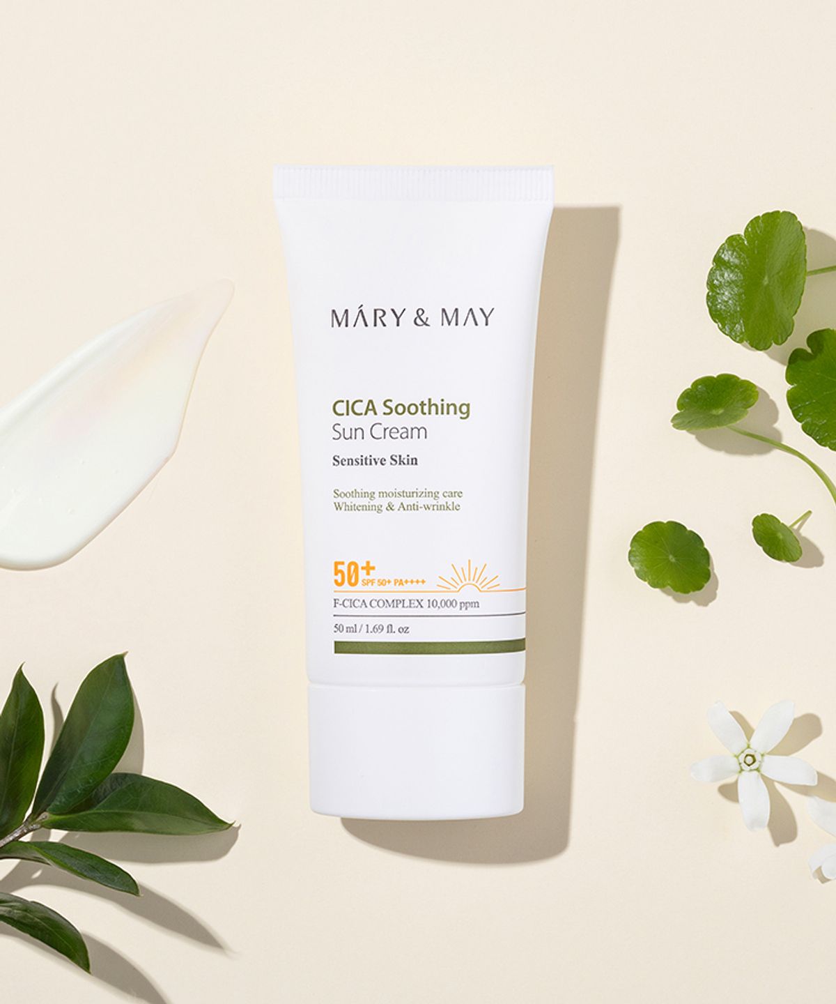 Веганский успокаивающий солнцезащитный крем с центеллой SPF50+ PA++++ 50 мл