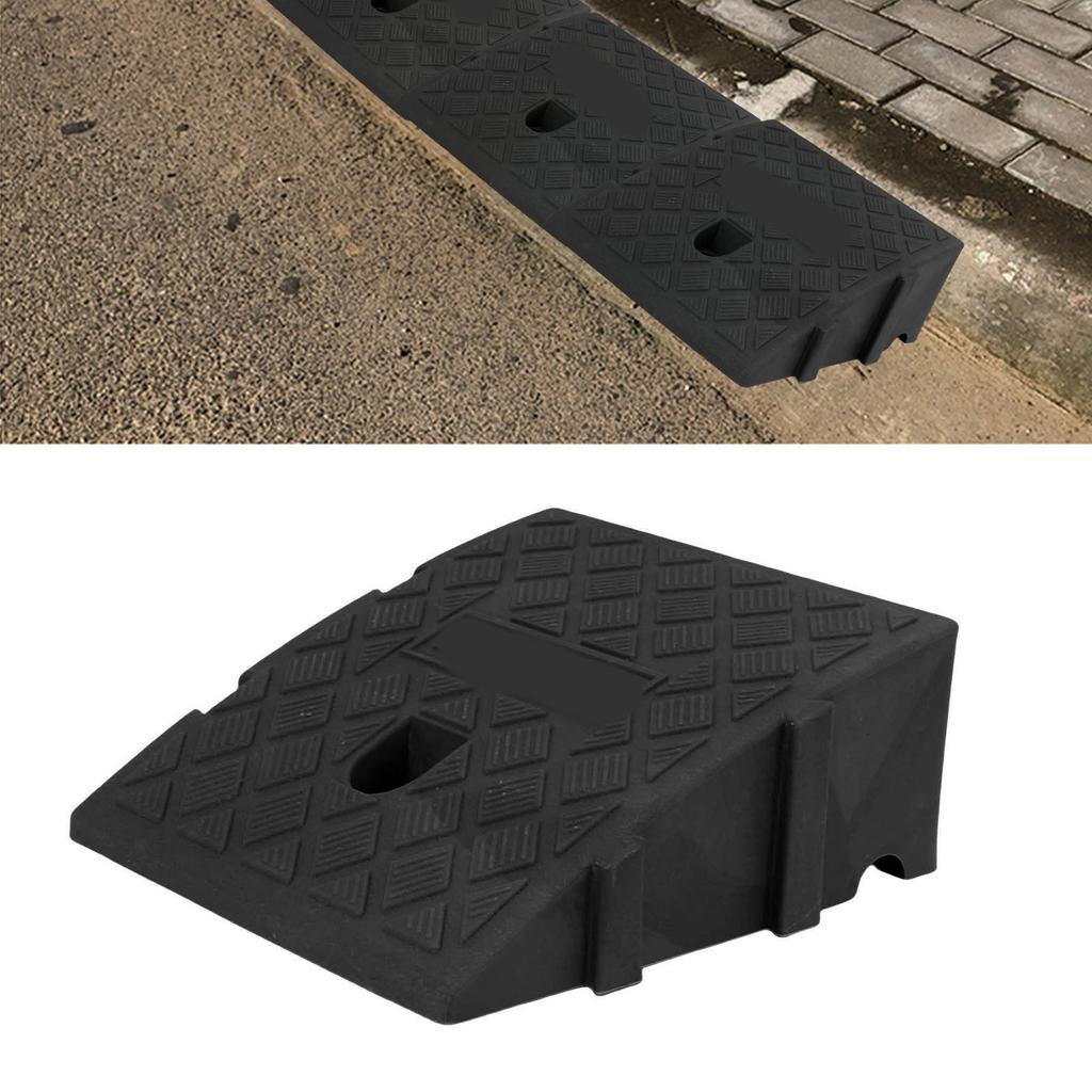 2PCS Curb Ramp 13cm Height 4409lbs Strong Load Capacity Portable Hvy Duty PE Car Ramp for Motorcycle Bikes