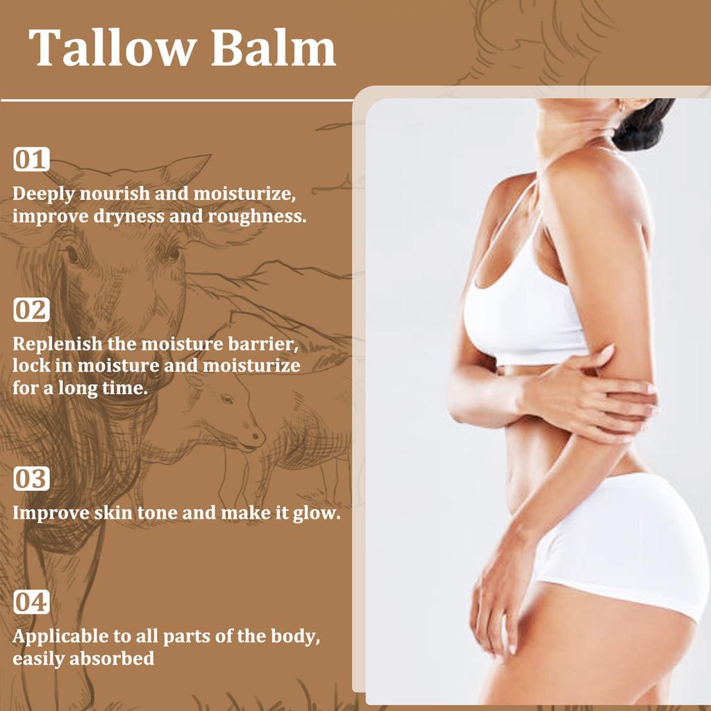 Beef Tallow Cream Brightens Skin Tone, Moisturizes Skin, Dryness, Brightens Skin Tone, Solid Cream