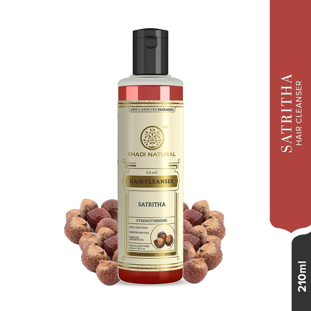 Khadi Natural Satritha Herbal Shampoo for Strong Hair and Repairing Damaged Hair 210ml