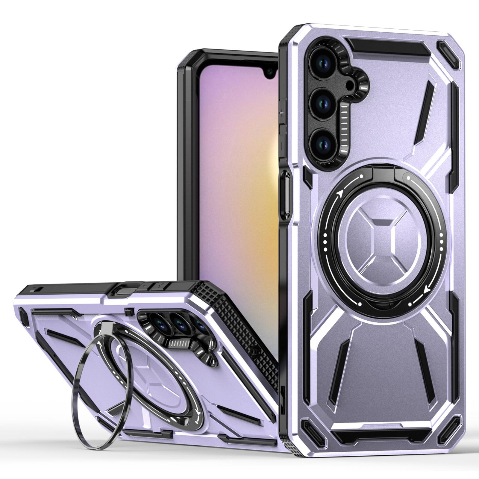 

For Samsung Galaxy A15 4G/5G Magnetic Case Kickstand TPU+PC Phone Cover Light Purple