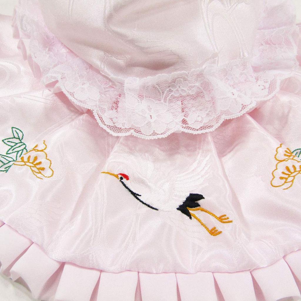 Shrine visit girl hood set embroidered hudx02 2-piece (hat, bib)