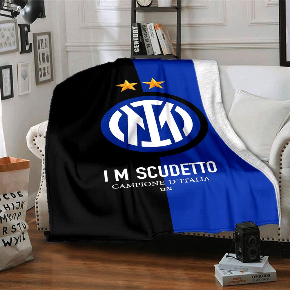 1pc Internazionale Milano Blanket, Gift, for Men and Women, Soft Blanket, Good for Sofa Bed Couch Travel, Lightweight Flannel Blanket
