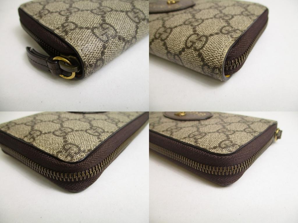 Authentic GUCCI Neo Vintage GG Supreme Canvas Yellow Leather Round Zip Long Wallet #a464  Refurbished
