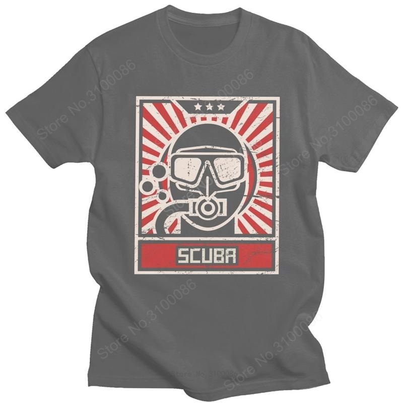 Unique Male Scuba Diver T Shirt Short Sleeve Crewneck Cotton Tshirt Summer Exploring the Ocean Diving Dive Lover Tees Apparel