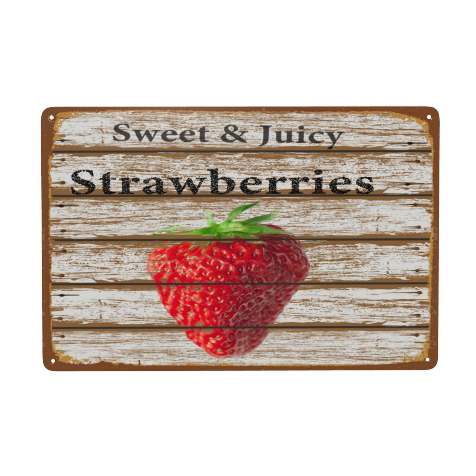 

Strawberries Retro Metal Tin Sign Vintage Signs For Home Wall Decor 20x30cm（7.8x11.8inch）