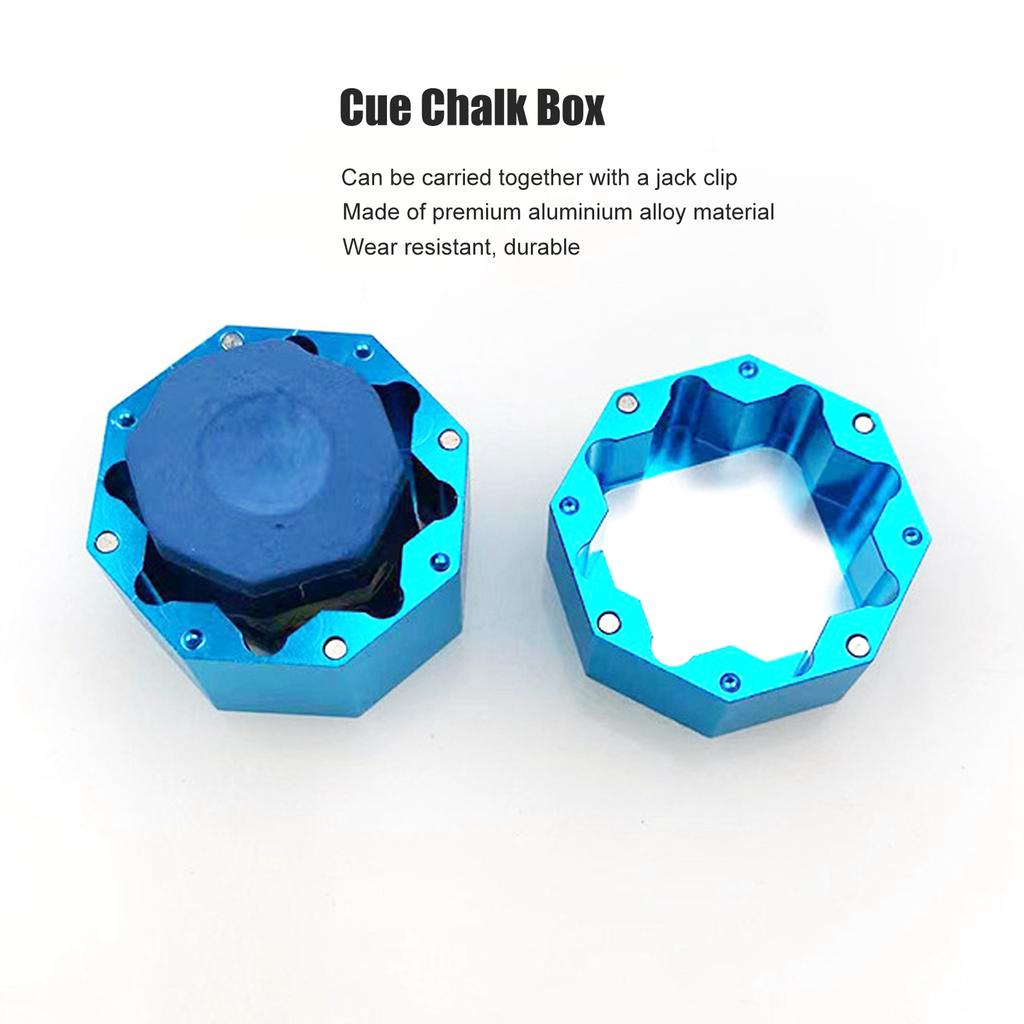 Cue Chalk Box Holder Aluminium Alloy Octagonal Billiard Chalk Case for Billiards Accessory