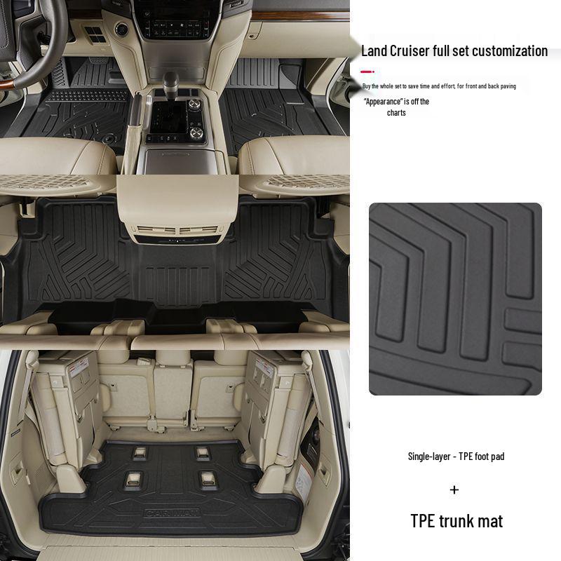 Waterproof Wear-Resistant Carpet Floor Mats for Toyota Land Cruiser LC200/LC300 Door Sills