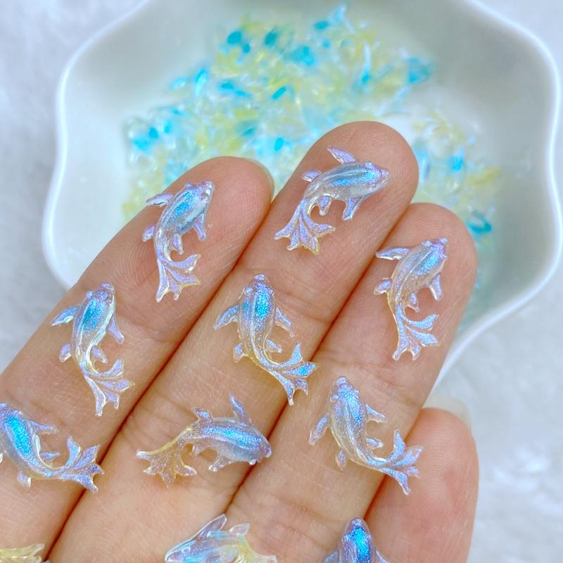100pcs Kawaii Cartoon Animal Dolphins, Goldfish Nail Rhinestones Gems Glitter Scrapbooking DIY Jewelry Craft Decoration Accessor