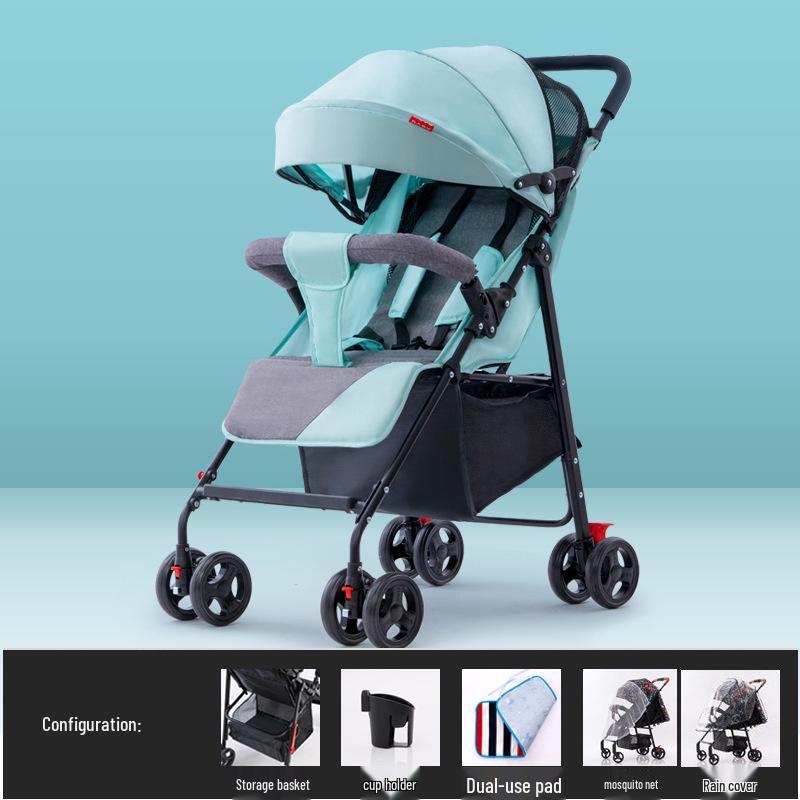 

Ультралегкая складная детская коляска: Сидячее или лежачее положение, Амортизация для новорожденных и детей, Дизайн карманного зонта с высоким обзором