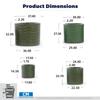 Handmade ceramic plant pot diameter 37 cm, olive green with herringbone relief, breathable