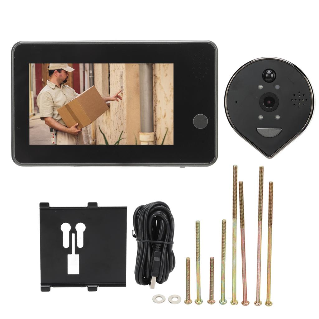 Digital Door Camera 4.3in LCD Monitor Motion Detection Night Vision Waterproof APP Monitoring for