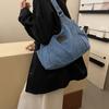 Simple Canvas Tote Bag Korean Style Underarm Packs Fashion Denim Shoulder Bag  Girls