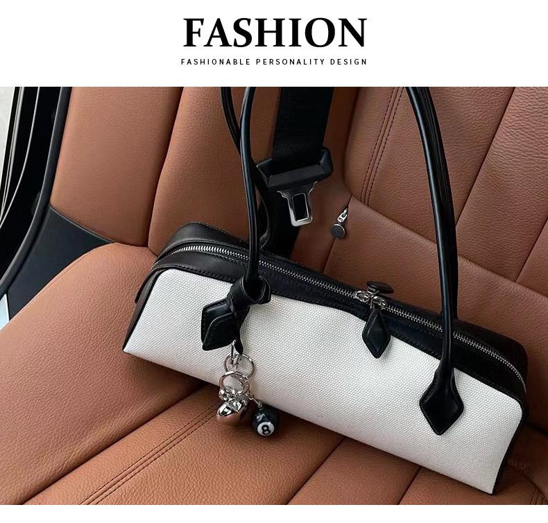 French Retro Genuine Leather Underarm Bag - Versatile Ladies' Handbag for Casual and Commuting