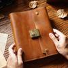 A5 Retro Genuine Leather Password Notebook: European-Style Business Diary with Multifunctional Loose-Leaf Design