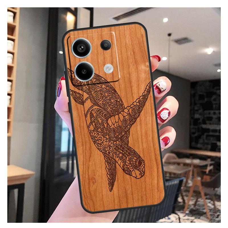 Turtle Wood Pattern Case For Xiaomi Redmi Note 11 9 10 12 13 Pro Plus 12S 11S 10S 9S Redmi 12 10C 12C 13C Cover