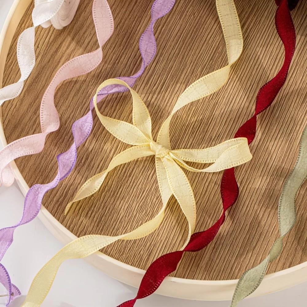 1Roll DIY Craft Gift Box Wrapping Ribbons 1CM Flower Envelopes Ribbons New Wrinkle Ribbons