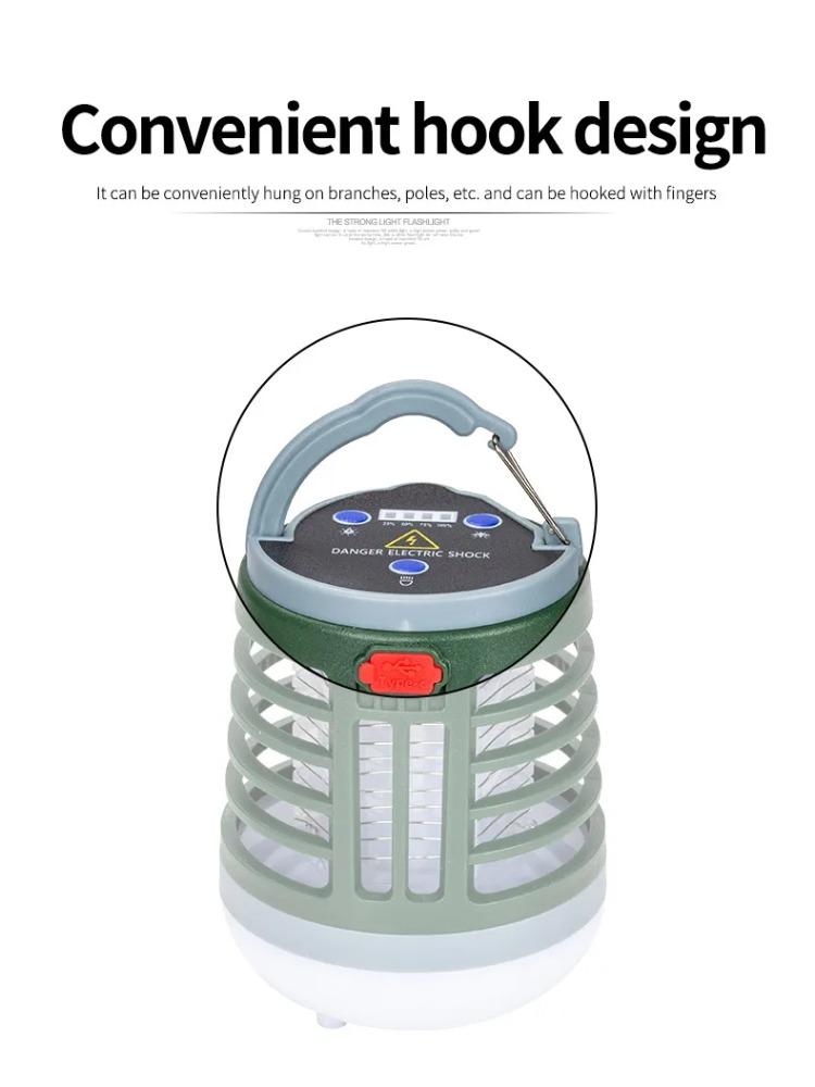 Hanging UV LED Mosquito Killer Lamp Electric Shock Insect Repeller Light USB Portable Outdoor Waterproof Hiking Camping Lantern