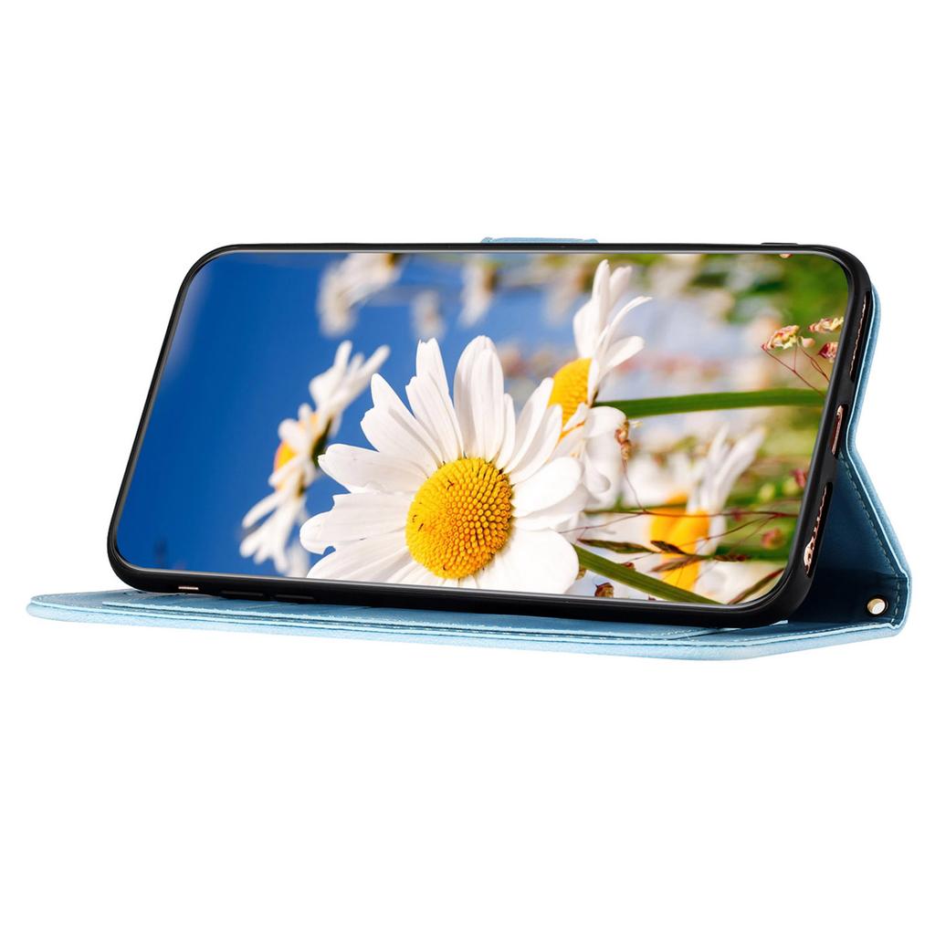 For iPhone 16e Case PU Leather Floral Phone Cover with Card Slots