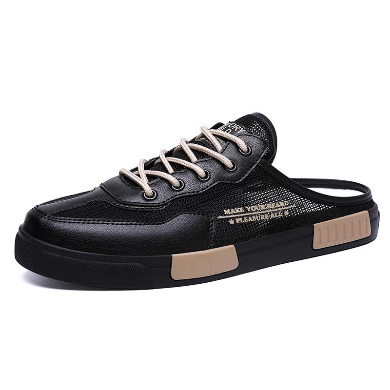 Men Breathable Mesh Half Slippers Covered Toe Beach Mules Casual Board Shoes Summer Sandals 38-45