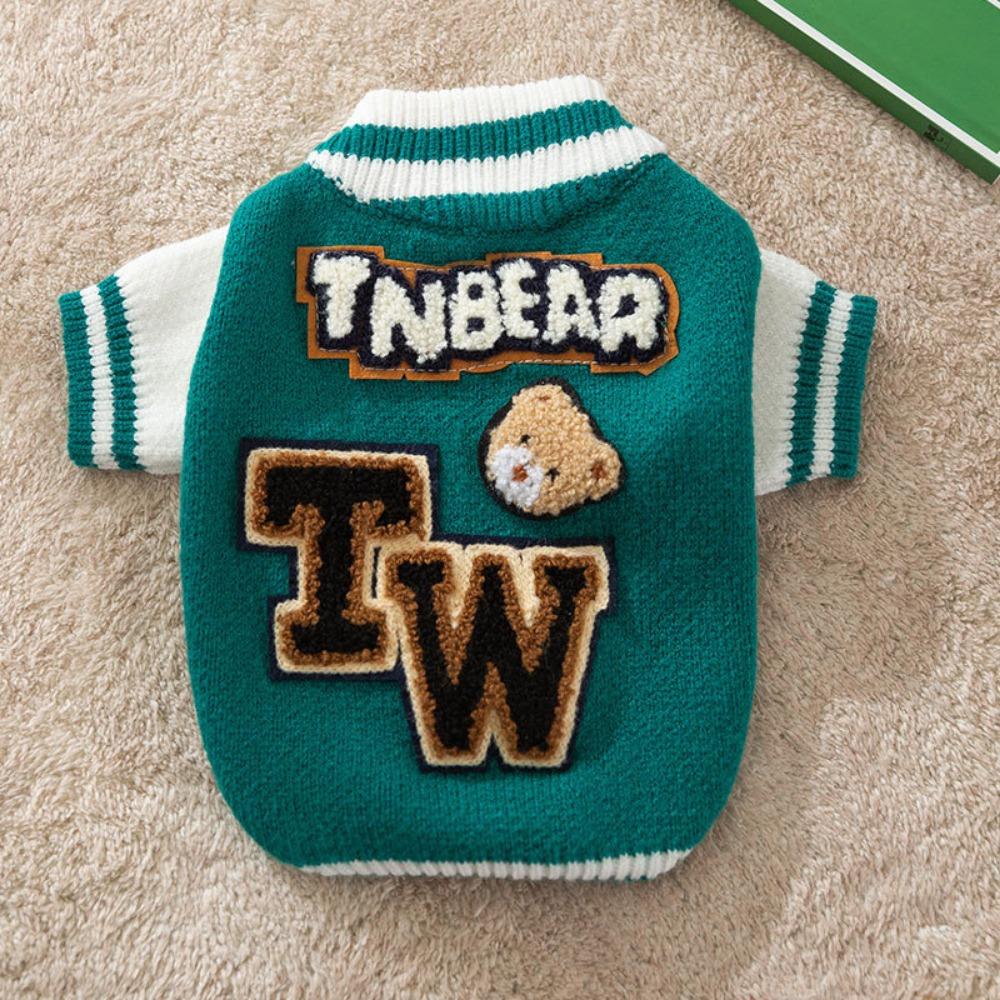Autumn and Winter Colored Letters Small and Medium Dogs Bigbear Teddy Warm Puppy Dog Knitted Sweater Cat Pet Clothes