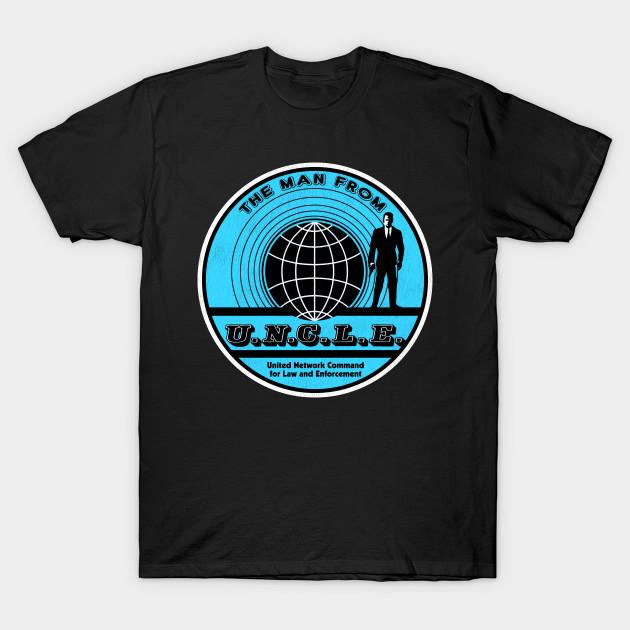 

Men Black Print T-shirt The Man From U.N.C.L.E. 60S Action Spy Fiction Tv Series No-Cut Transfer Paper Print Cotton Tshirt S