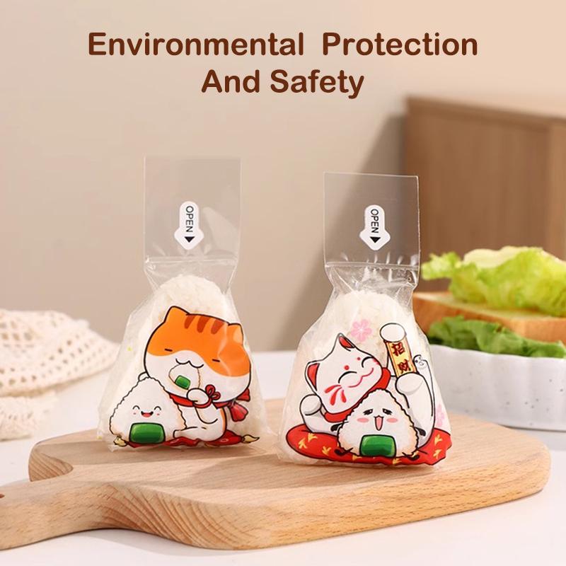 50/100Pcs Japenese Triangle Rice Ball Disposable Packaging Bag Nori Onigiri Sushi Bag Sushi Making Mold Bento Accessories