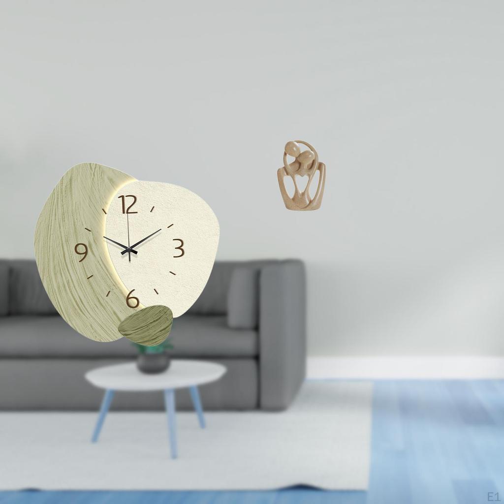 Silent Abstract Wall Clock Couple Statue Creative Resin Sculpture Decorative for Kitchen