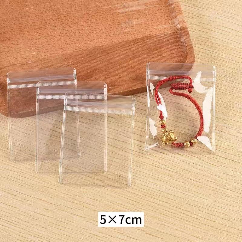 PVC Anti-Oxidation Transparent Jewelry Storage Bag,Earring Jewelry,Thickened Sealed Bag,Stationery,Bracelet,Self Sealing Bag