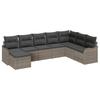 Garden Sofa Set with Cushions 8 Pcs Grey Poly Rattan