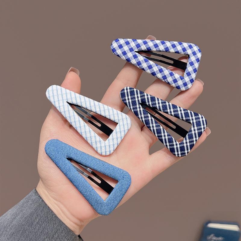 2/4/8Pcs Cute Polka Dot Triangle Hair Clip For Girls, New Fabric Hair Accessories For Bangs And Side Hair, Lovely Hairpin Headwe