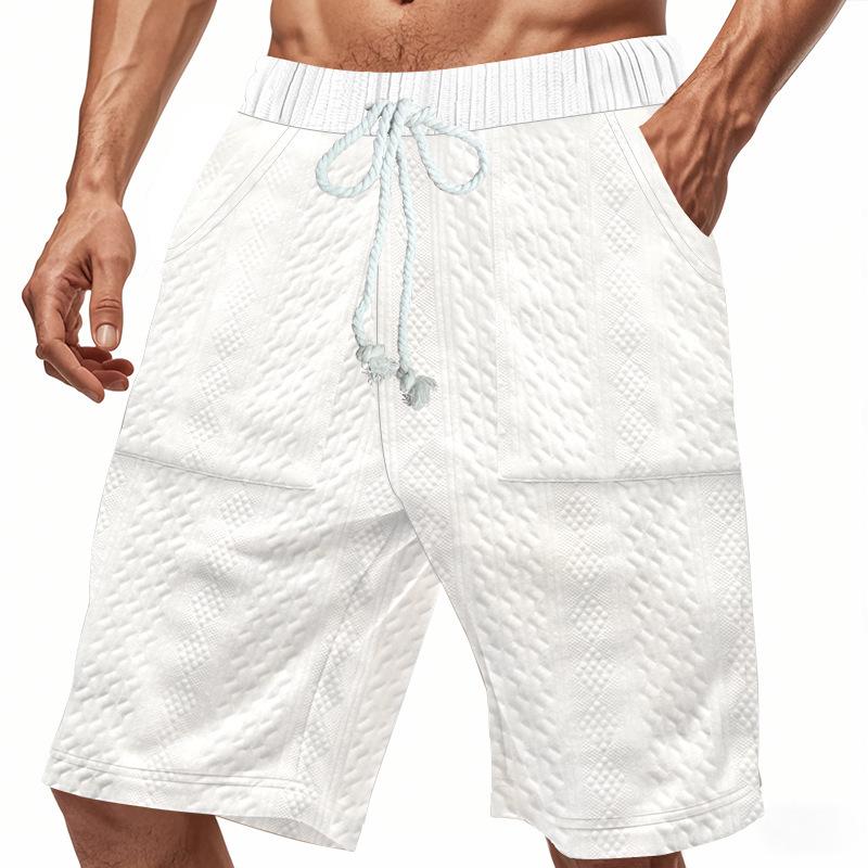 Men's Knitted Jacquard Shorts Men's Summer Trend High Street Casual Loose Men's Shorts