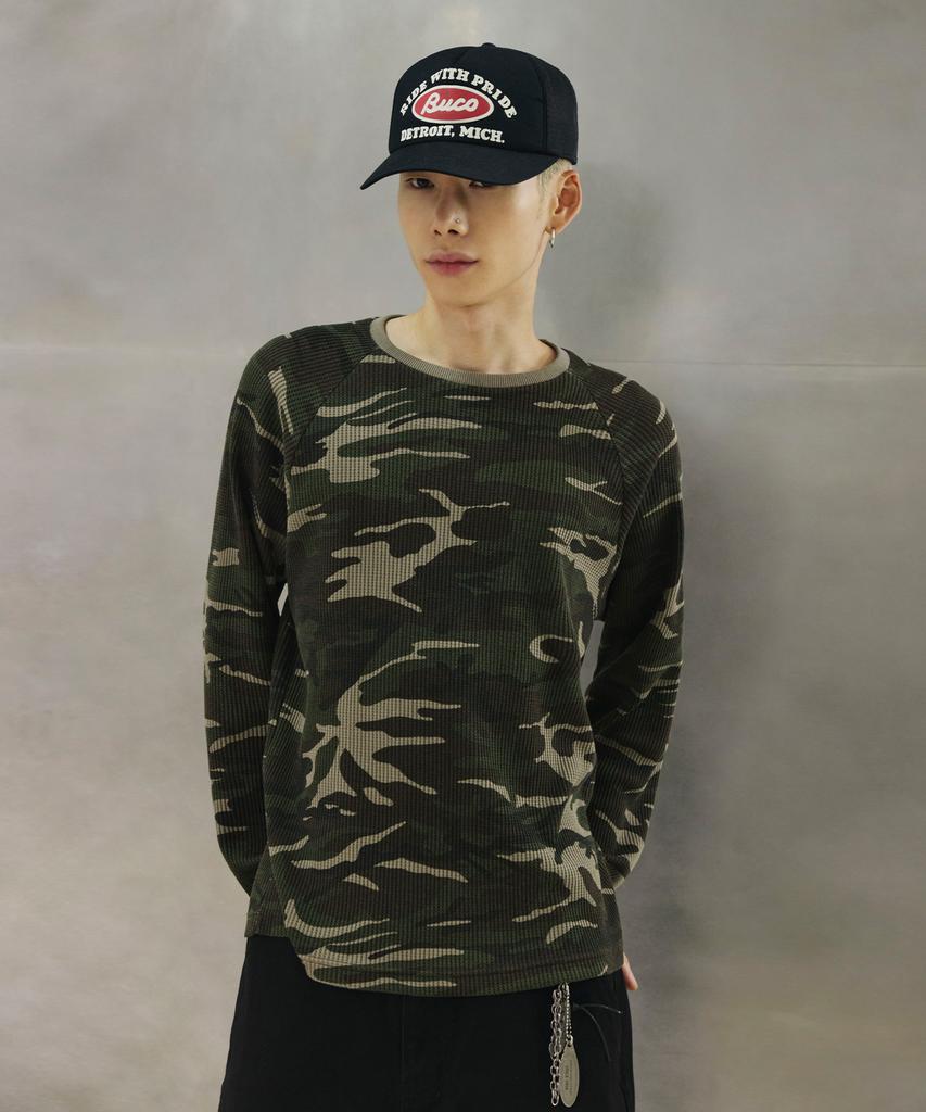 SCALLYWAG Camo Raglan Long Sleeve [Green]