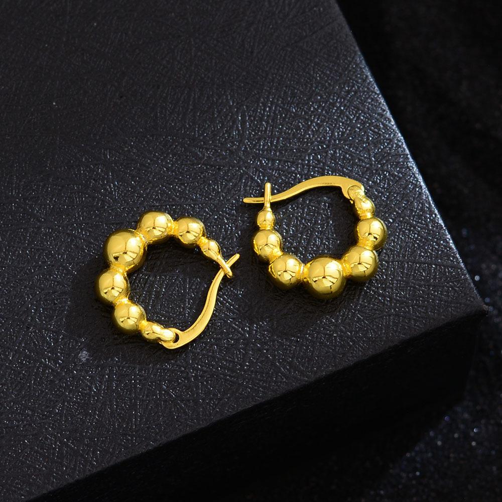 Cold Wind Personality Gradual Change Bead Earrings Temperament French Light Luxury High Sense Fashionable Design Earrings