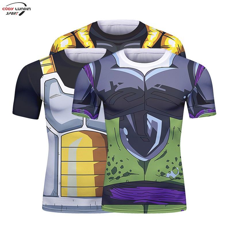 Mens Slim Fit Short Sleeve T-Shirt With 3D Print Quick-Dry Athletic Top Running Casual Sport
