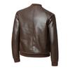 Men's Stand Collar Motorcycle Leather Jacket - Spring/Autumn, Casual & Stylish for Teens and Adults.