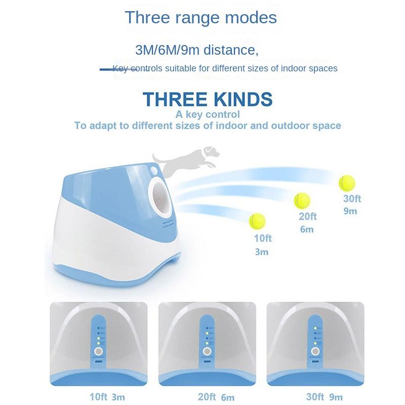 Automatic Pet Ball Launcher Dog Tennis Ball Thrower Machine Interactive Dog Toy for Small Medium Dogs White