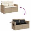 Vidaxl 9-Cz. Garden Furniture Set With Cushions, Beige, Poly Rattan