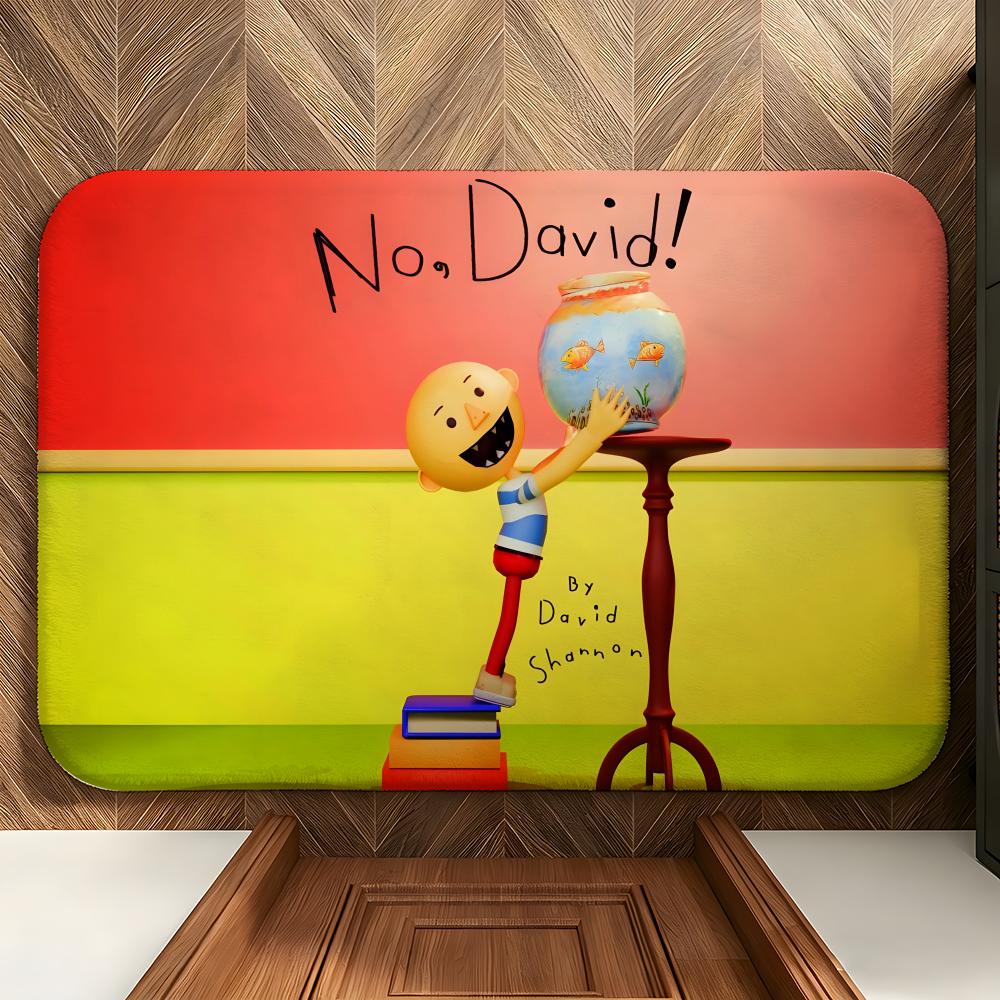 

Book N-No D-David! Floor Mat Soft Flannel Entrance Door Mat Non Slip Absorbent Bathroom Bedroom Floor Rug 40x60cm