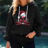Women's Christmas Print Loose Casual Long Sleeve Hooded Sweatshirt