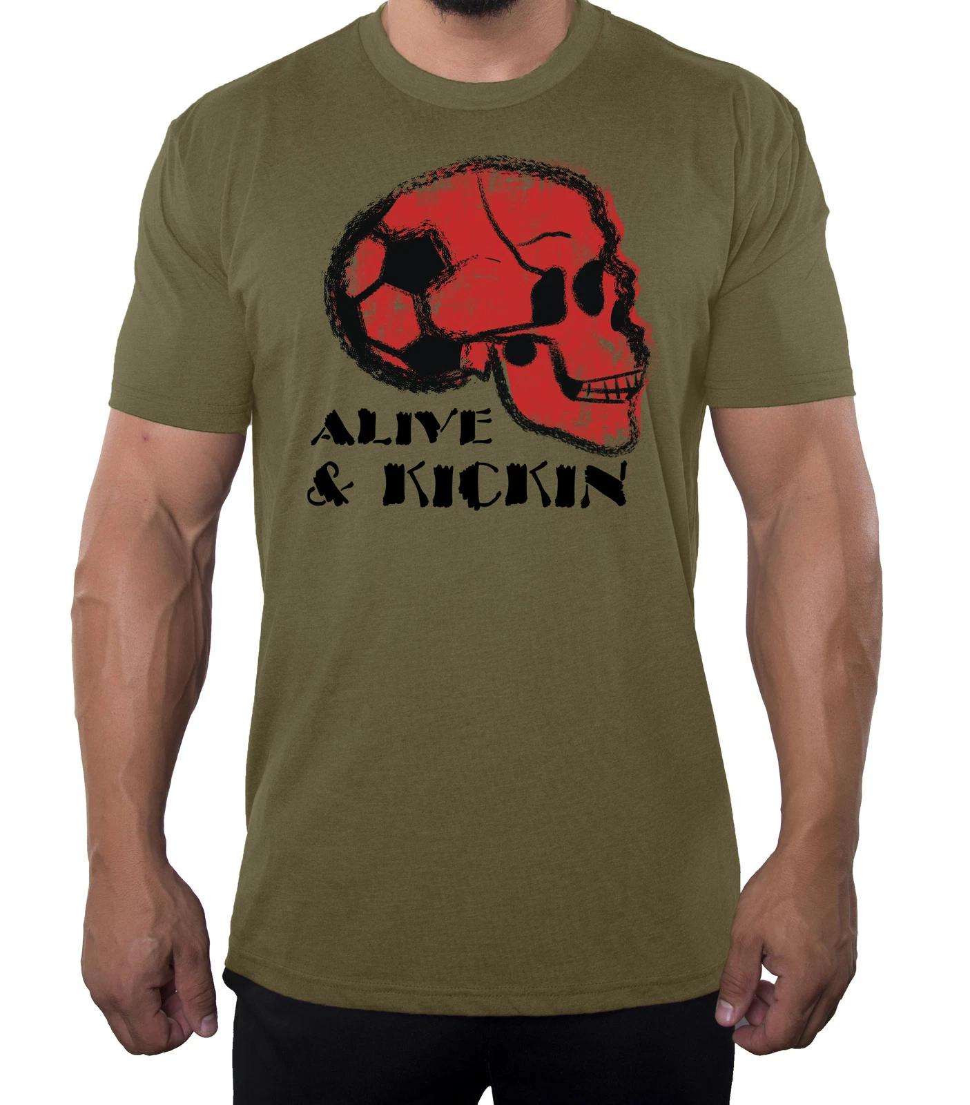 Soccer Skull Alive & Kickin Graphic Soccer Tee, Men s Soccer Shirts S