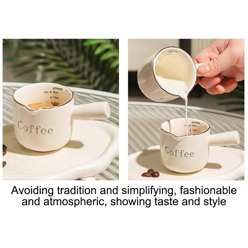 Keramik Espresso Kaffee Messbecher Mit Skala Extraktionsbecher Milchbecher Milchkännchen Mit Henkel Latte Mischbecher Skala Messbecher