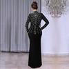European & American Fashion Women's Long-Sleeve Beaded Bodycon Dress